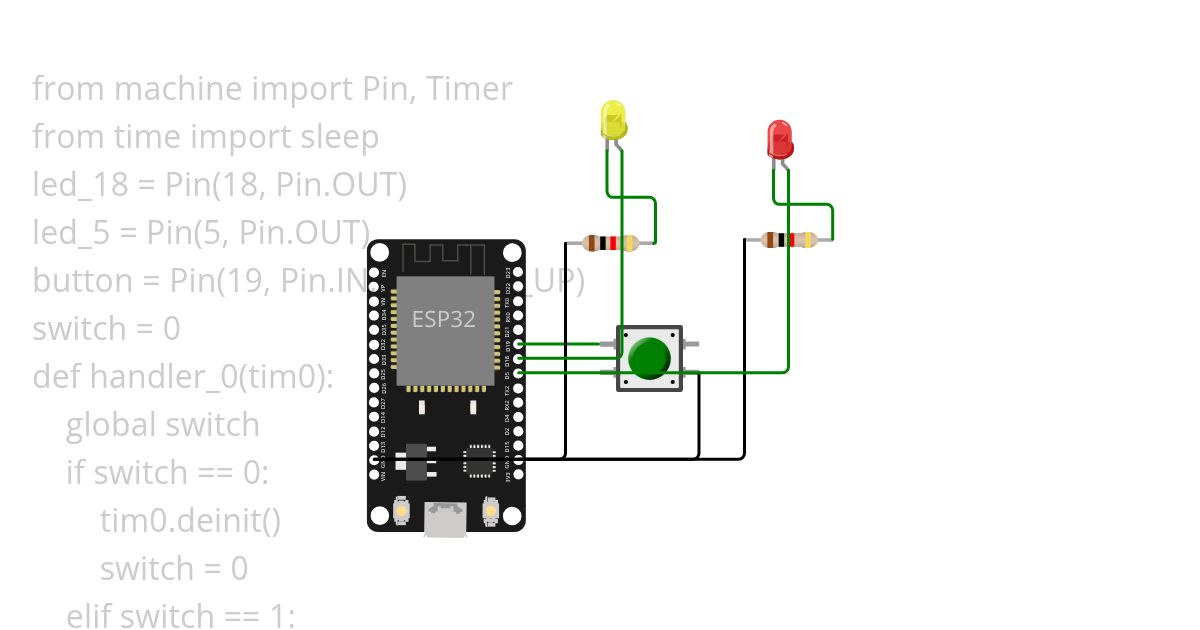 push button plus timer simulation