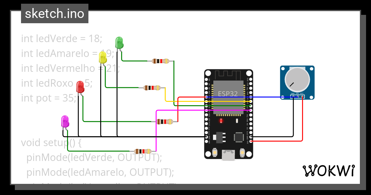 Led Potenciometro tarefa1 - Wokwi ESP32, STM32, Arduino Simulator