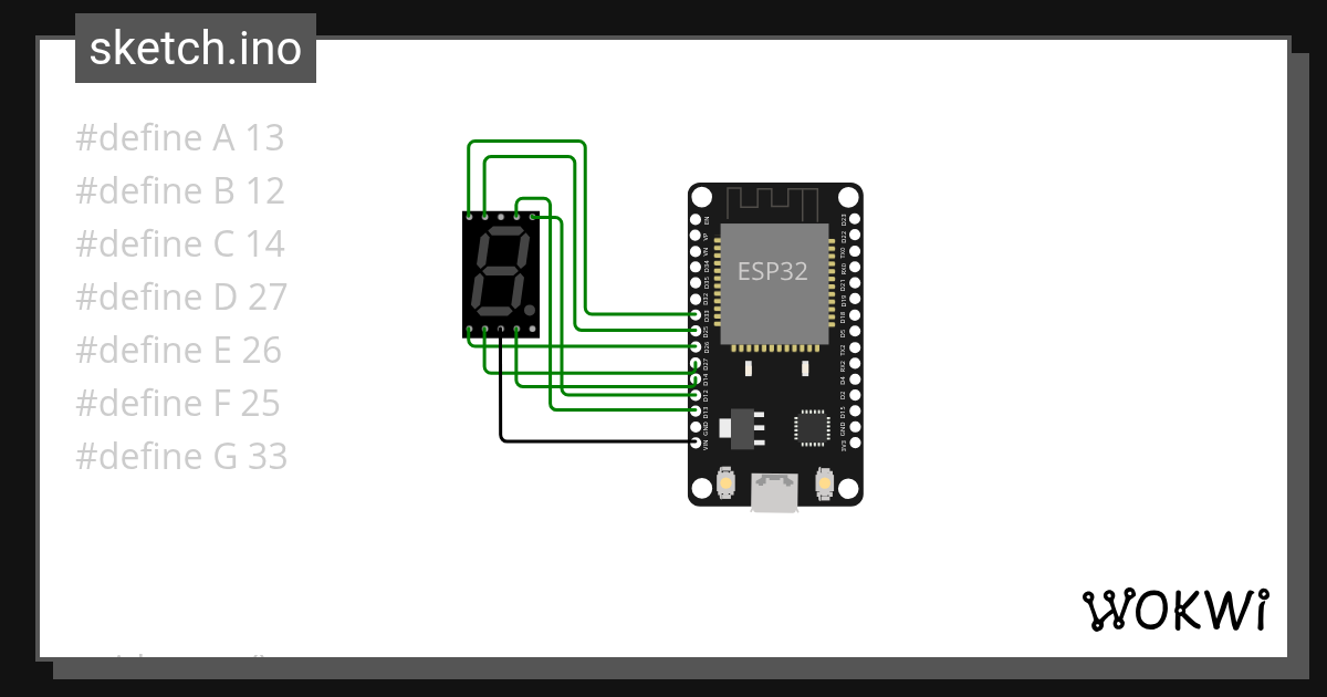 7 SEGMENT DISPLAY - Wokwi ESP32, STM32, Arduino Simulator