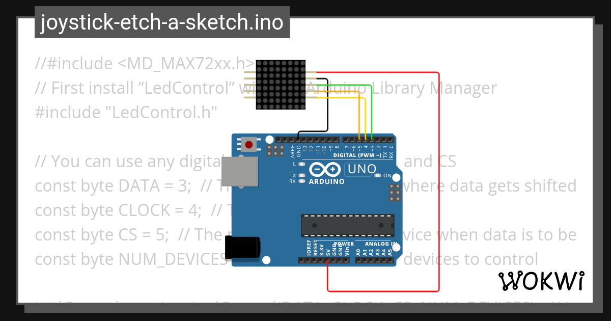 LAB11 PT1 8x8 LED DISPLAY - Wokwi ESP32, STM32, Arduino Simulator