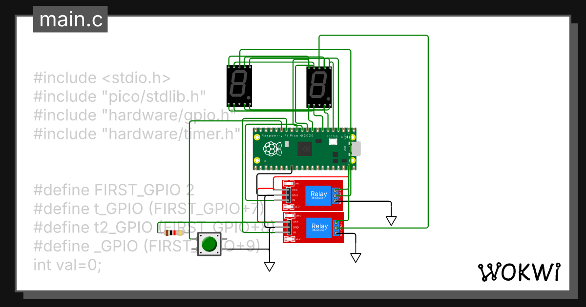 7 segmentos con apagador y swict de deteneeer - Wokwi ESP32, STM32 ...