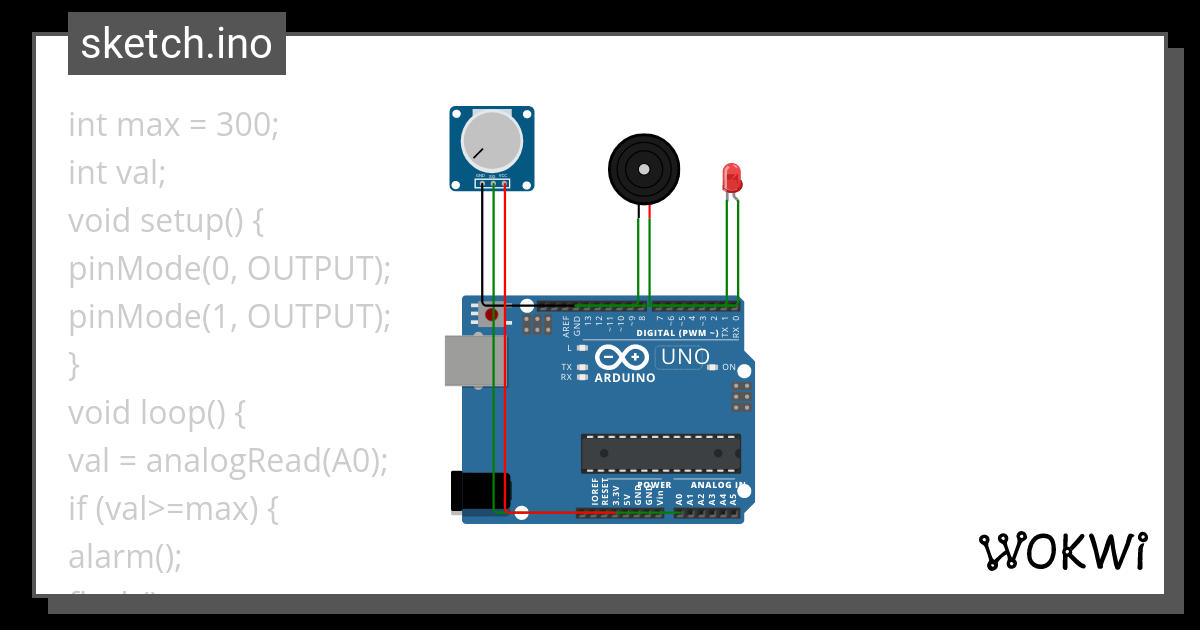 Analogico (Potenziometro, Buzzer, Led - Wokwi ESP32, STM32, Arduino ...