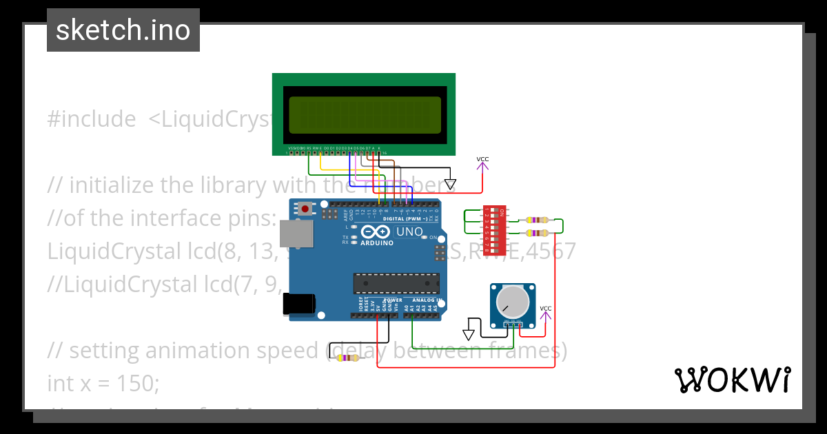 Animation LCD - Wokwi ESP32, STM32, Arduino Simulator