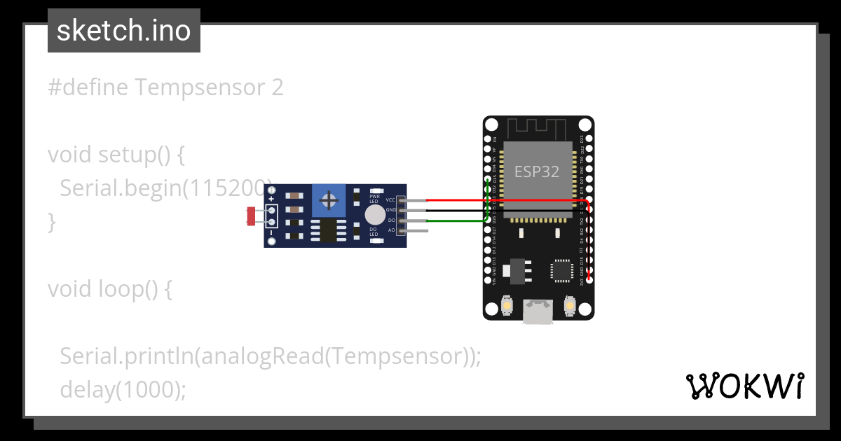 Lichtsensor Analog - Wokwi ESP32, STM32, Arduino Simulator