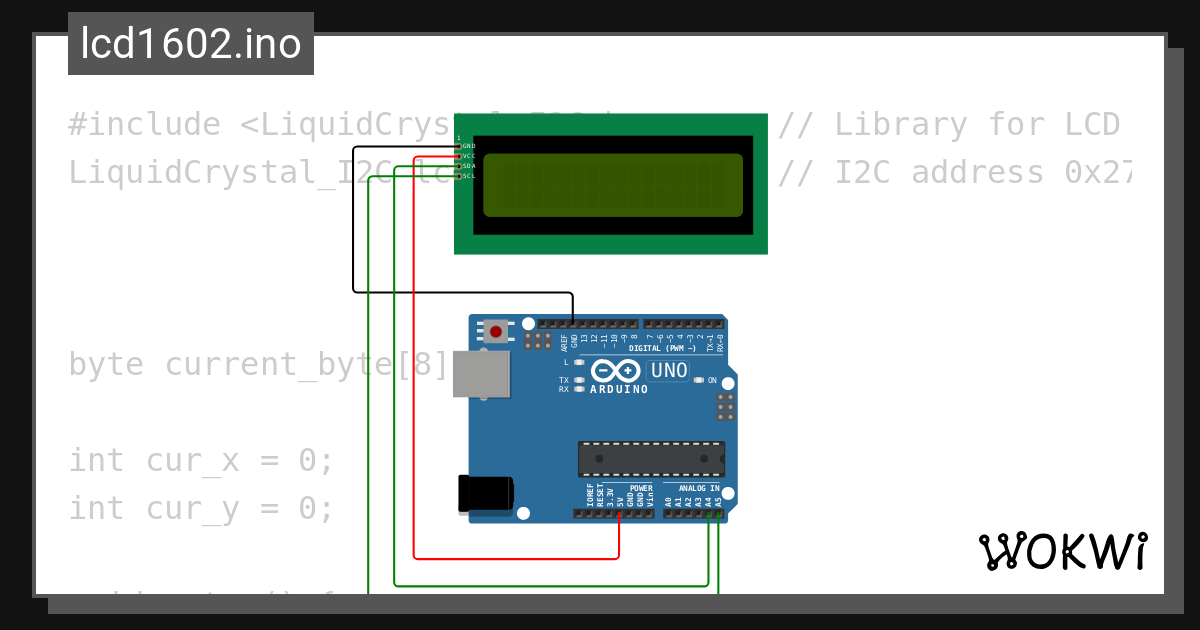 lcd1602.ino - Wokwi ESP32, STM32, Arduino Simulator