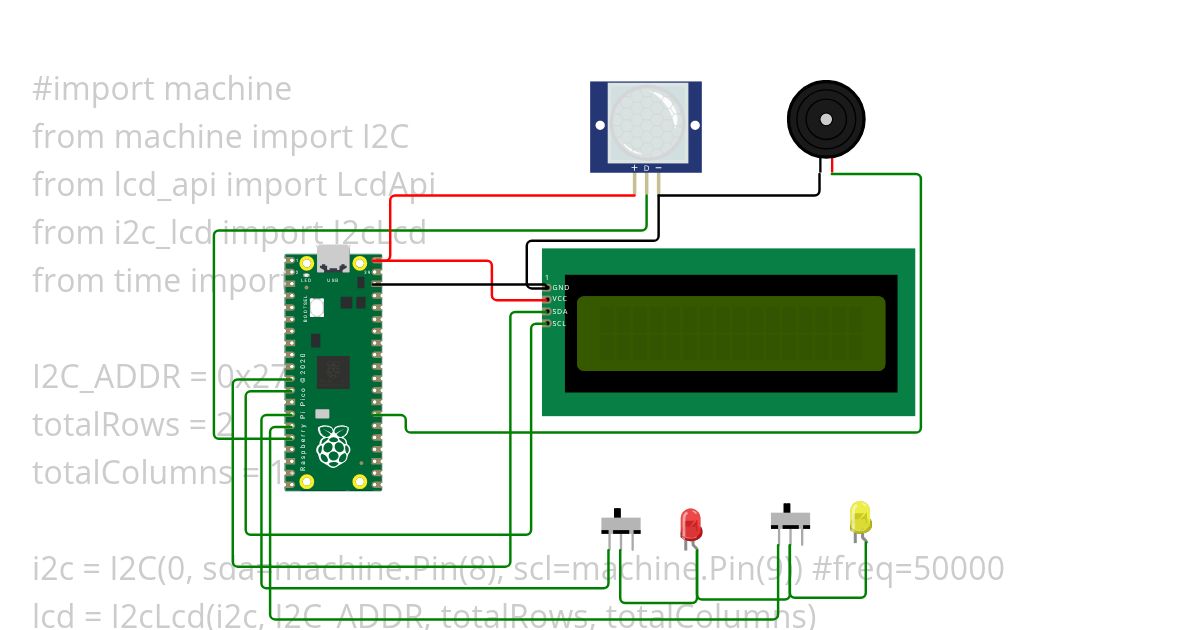 pi pico LCD_print I2C library simulation