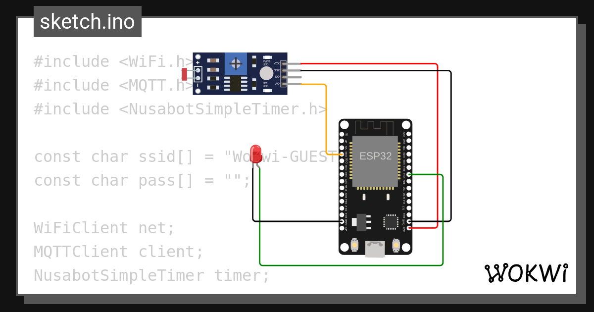 Ldr mqtt ino wokwi arduino and esp32 simulator