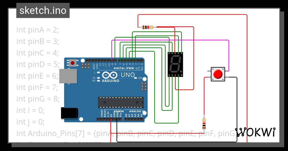 Seven Segment Wokwi Esp32 Stm32 Arduino Simulator 0631