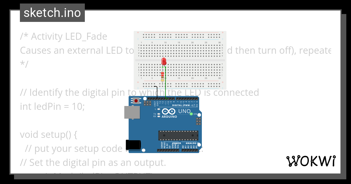 Led_Fade.ino - Wokwi ESP32, STM32, Arduino Simulator