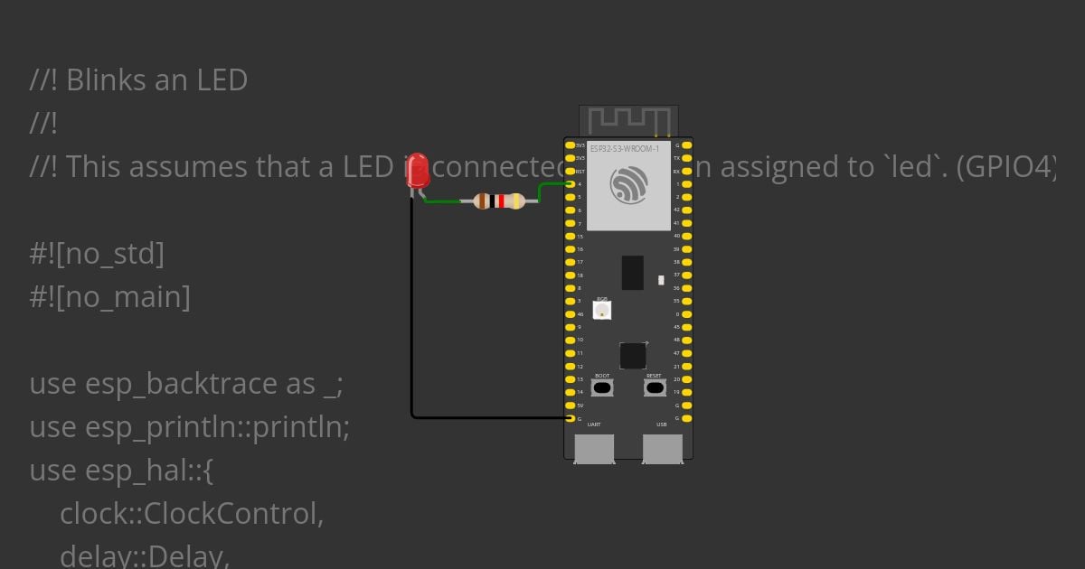 [esp32s3 | rust | no-std ] blinky