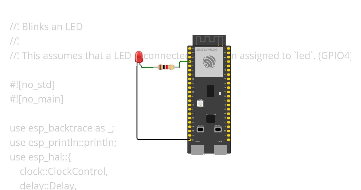 [esp32s3 | rust | no-std ] blinky simulation