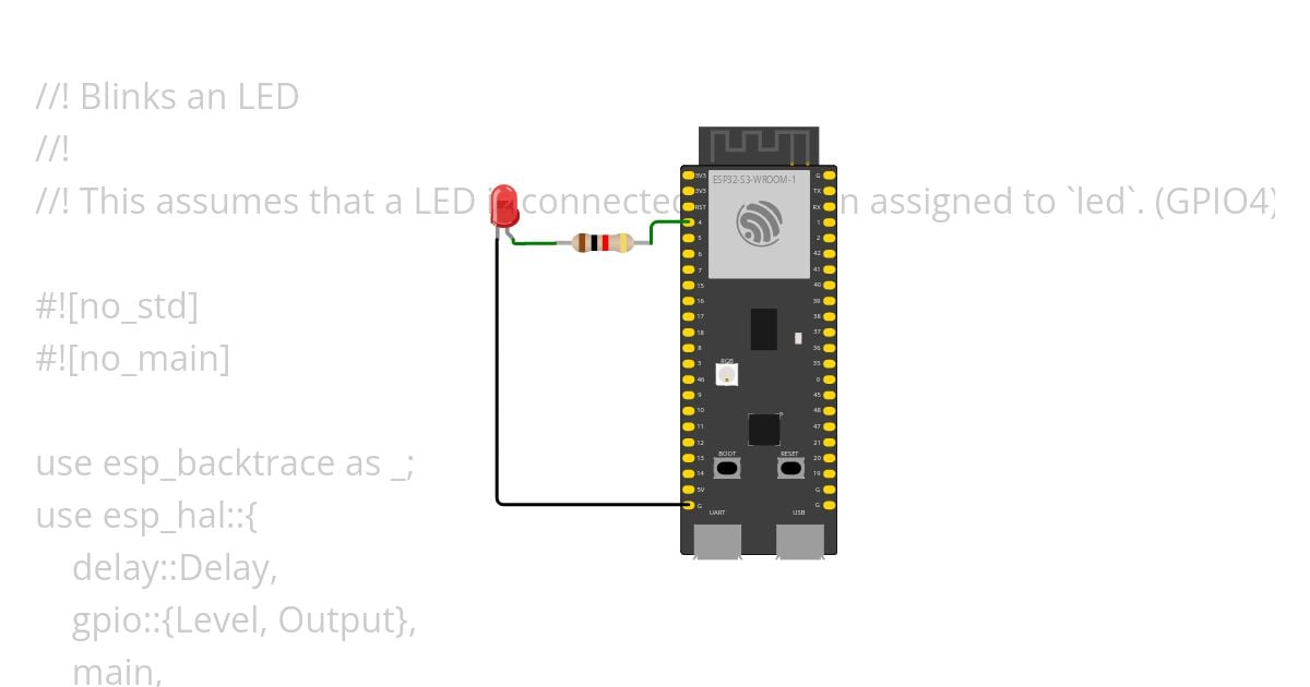 [esp32s3 | rust | no-std ] blinky simulation