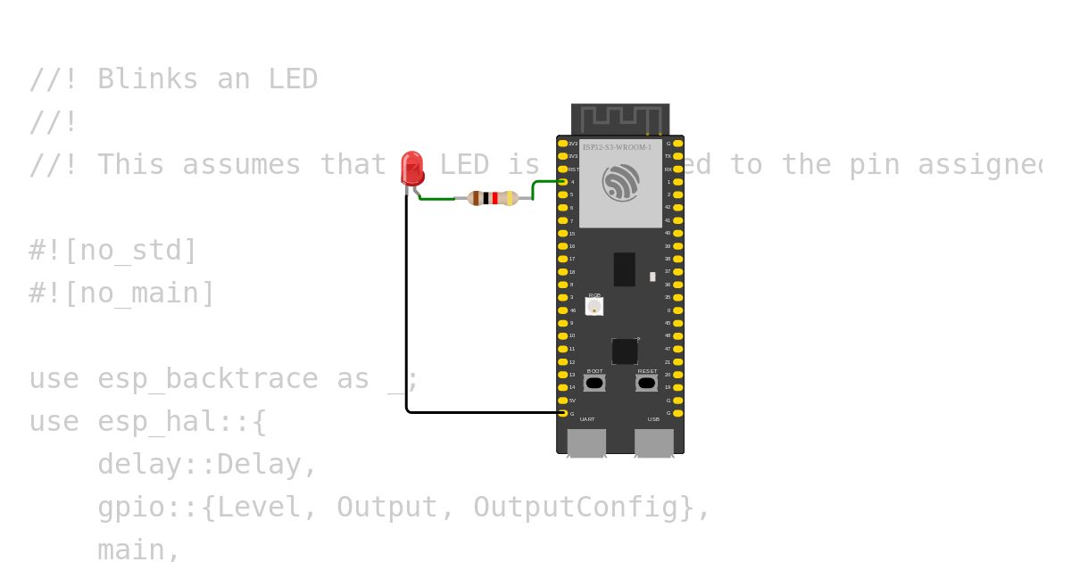 [esp32s3 | rust | no-std ] blinky simulation