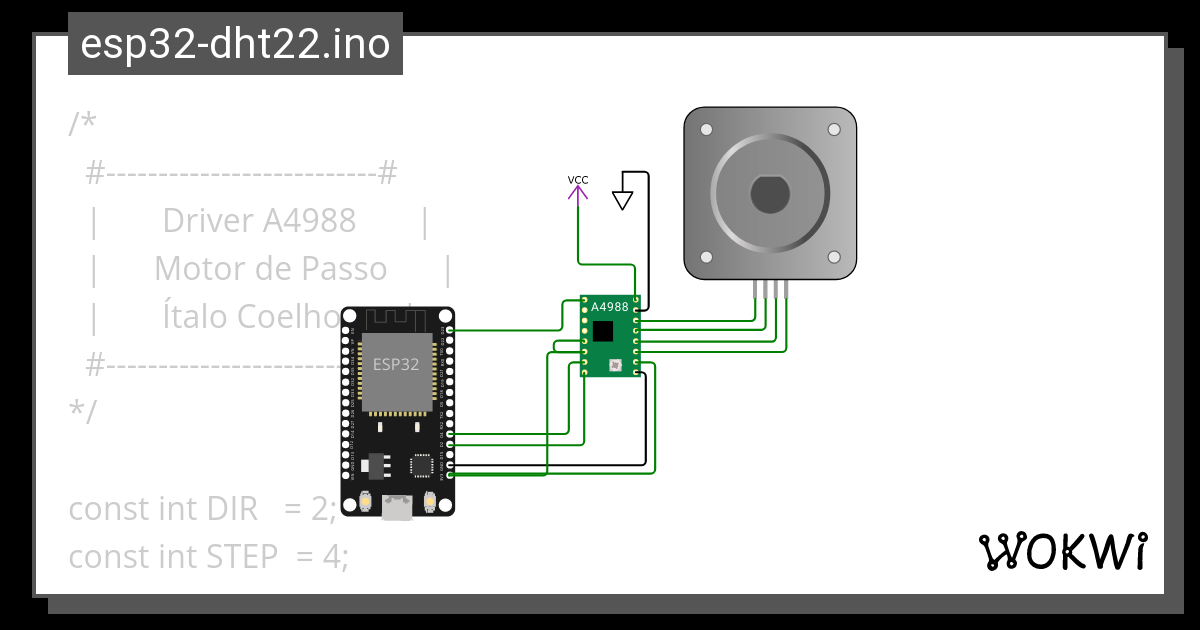 A4988 Stepper Motor Driver Schematic - Wokwi ESP32, STM32, Arduino ...