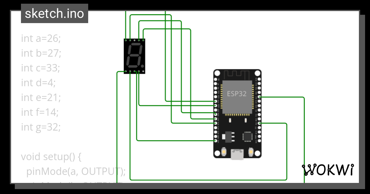 Seven Segment Display Wokwi Esp32 Stm32 Arduino Simulator 9610