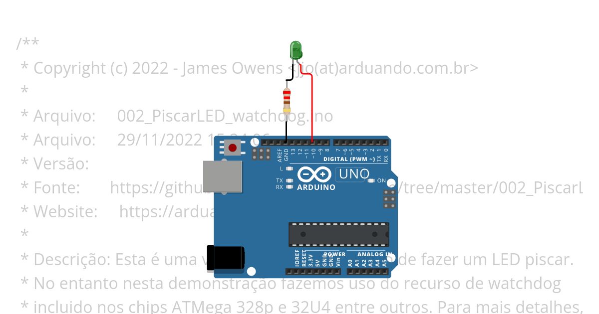 Piscar LED com Watchdog simulation