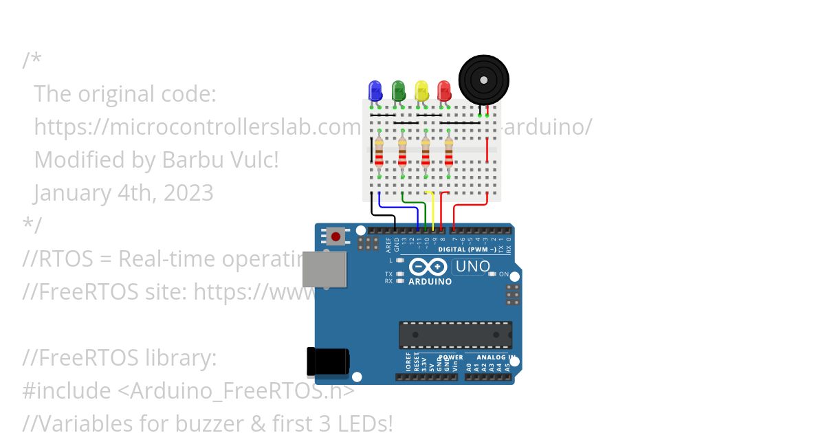 FreeRTOS in Wokwi.ino simulation