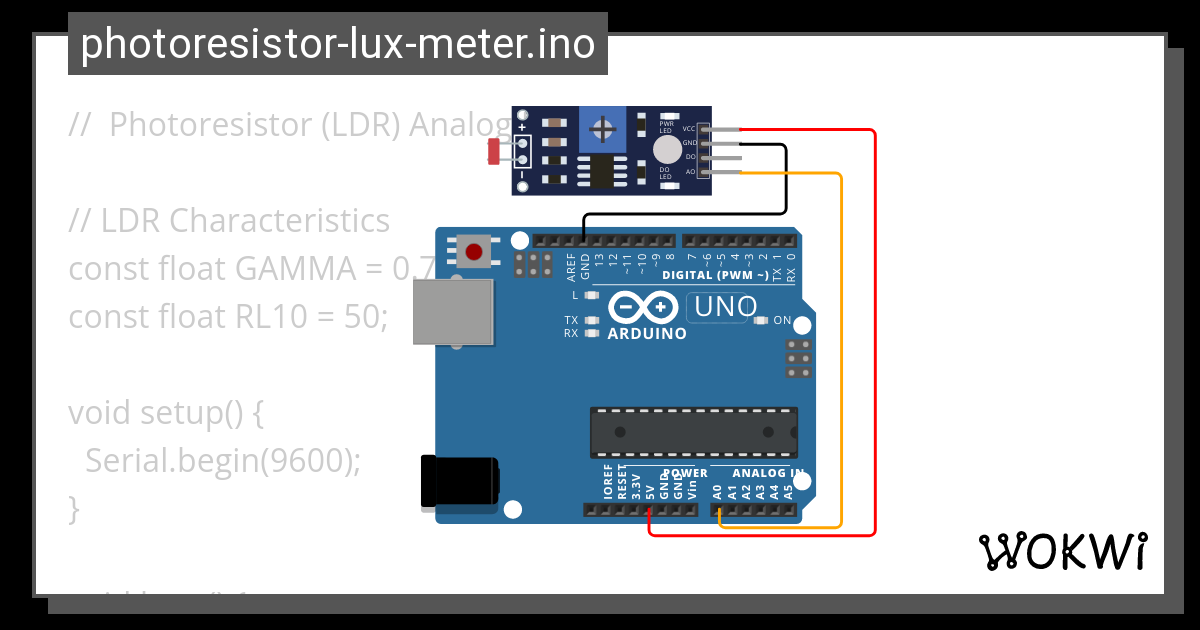 Photoresistor Analog Ino Wokwi Esp Stm Arduino Simulator