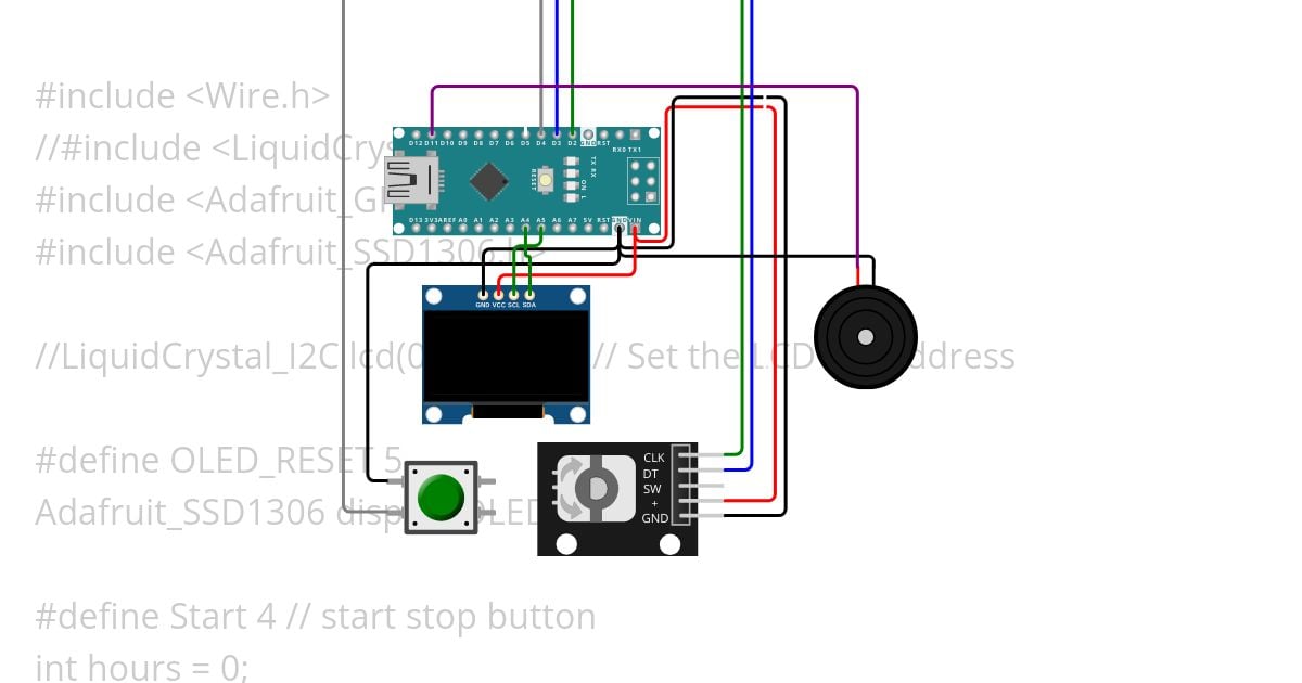 OLED Countdown Timer NANO simulation