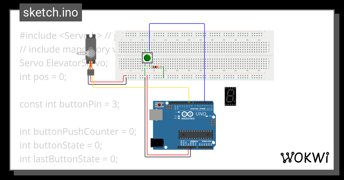 elevator servo - Wokwi ESP32, STM32, Arduino Simulator