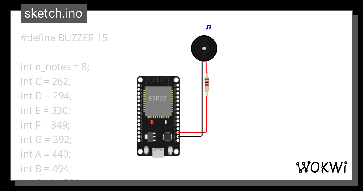 Buzzer With Esp 32 Wokwi Esp32 Stm32 Arduino Simulator