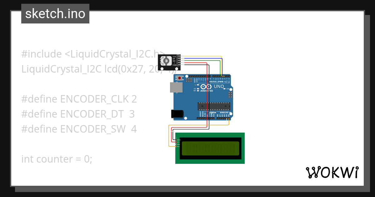 Praktik Arduino dan Rotary Encoder - Wokwi ESP32, STM32, Arduino Simulator
