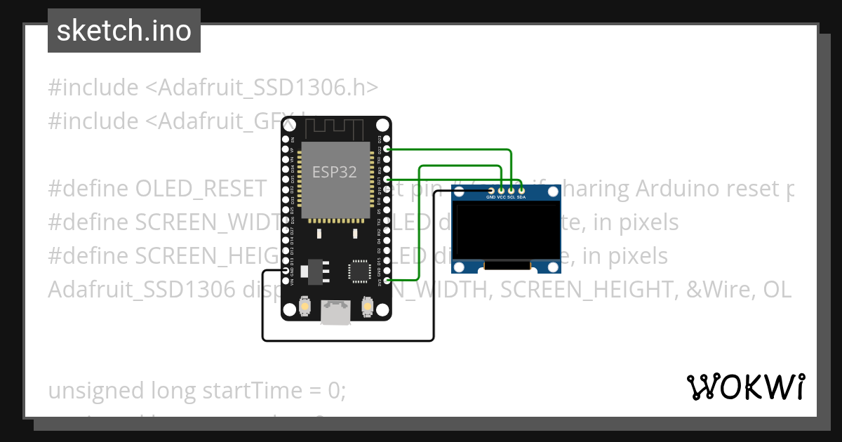 Test_OLED.ino - Wokwi ESP32, STM32, Arduino Simulator