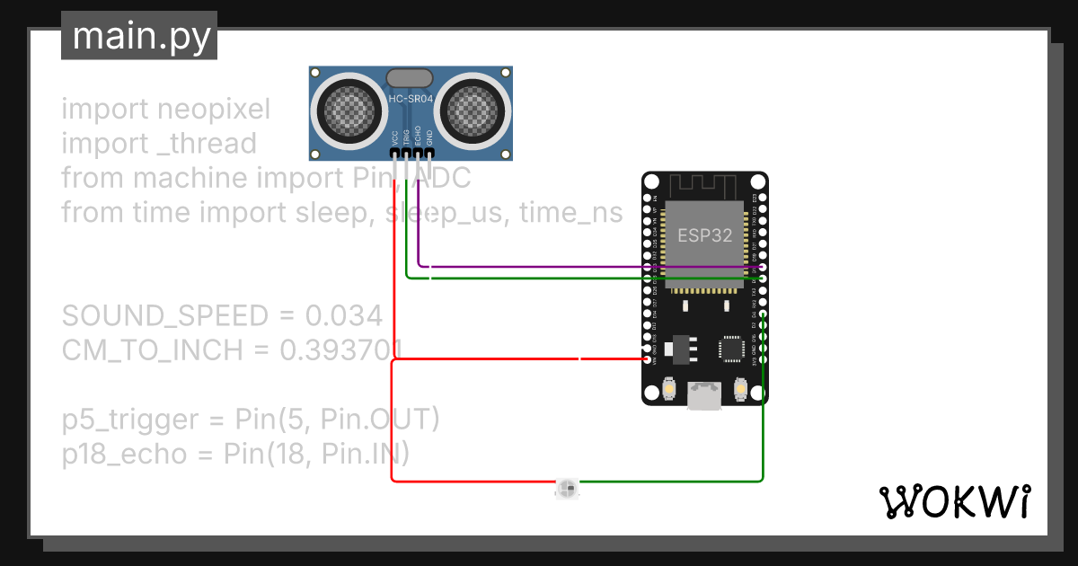 Supersonic sensor intro wokwi arduino and esp32 simulator
