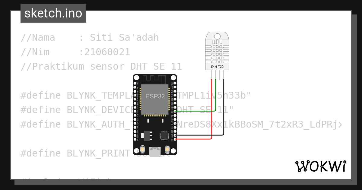 DHT SE - Wokwi ESP32, STM32, Arduino Simulator