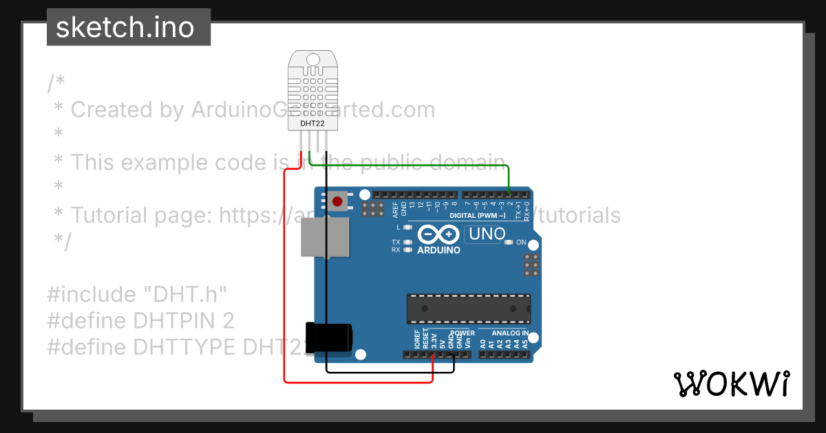 DHT22 - Wokwi ESP32, STM32, Arduino Simulator