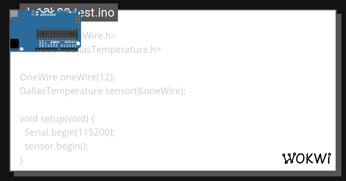 ds1820 GitHub Chip Test - Wokwi ESP32, STM32, Arduino Simulator
