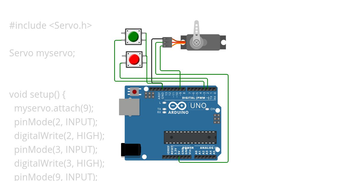 servo hodina simulation