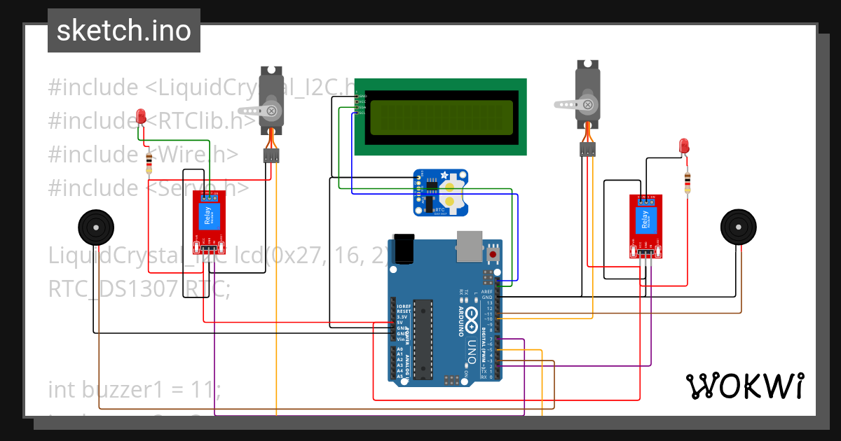 2 servo - Wokwi ESP32, STM32, Arduino Simulator