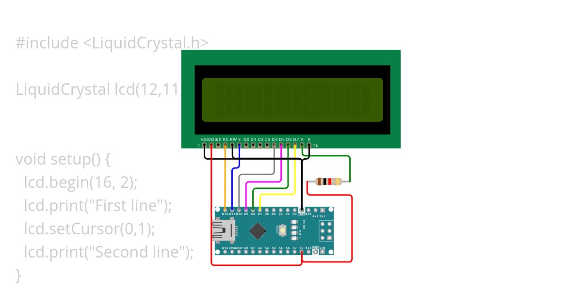 LCD1602 simulation