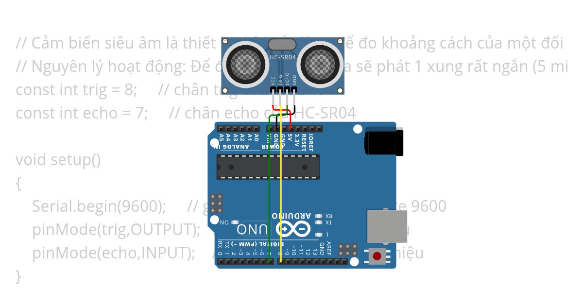cảm biến siêu âm simulation