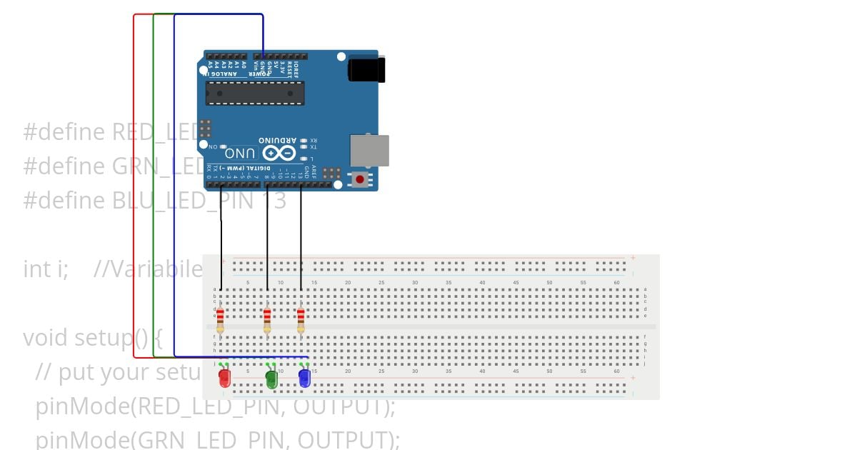 Blinking LEDs ver. A simulation