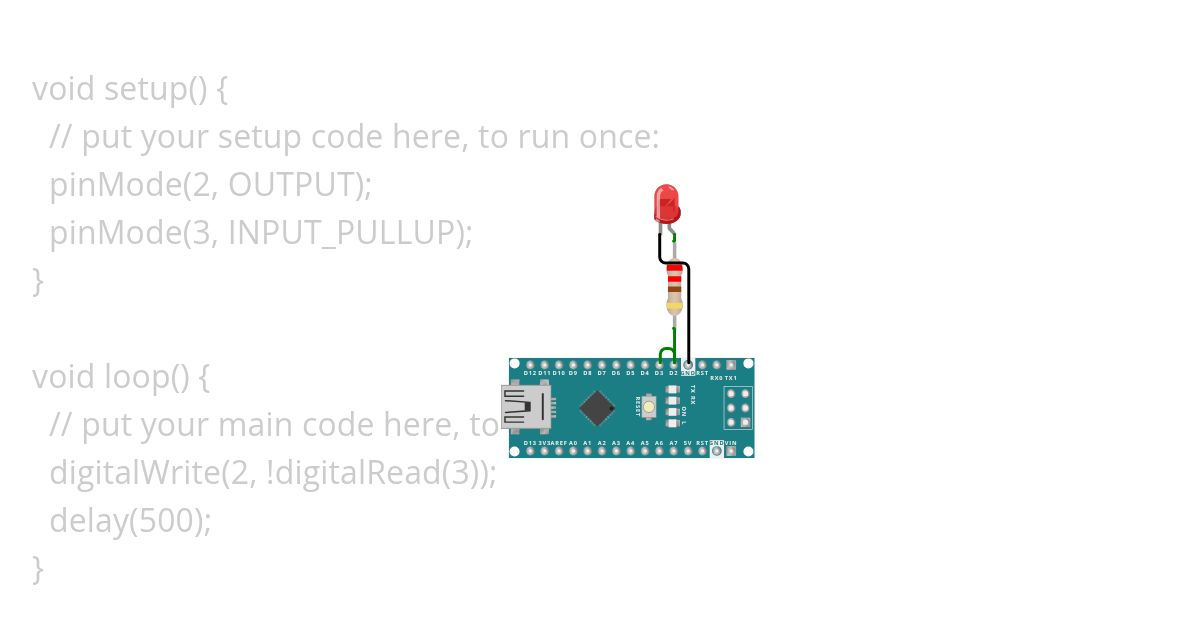 Arduino Nano led blink simulation