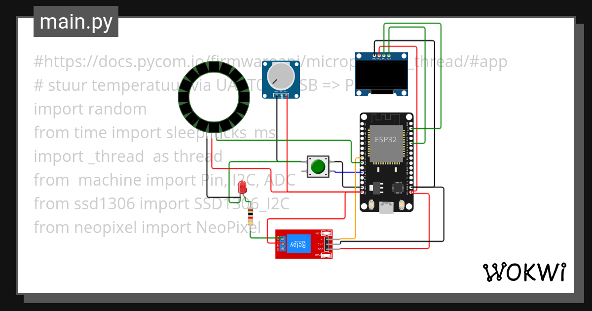 thermostaat_zonder_ds18b20_led - Wokwi ESP32, STM32, Arduino Simulator