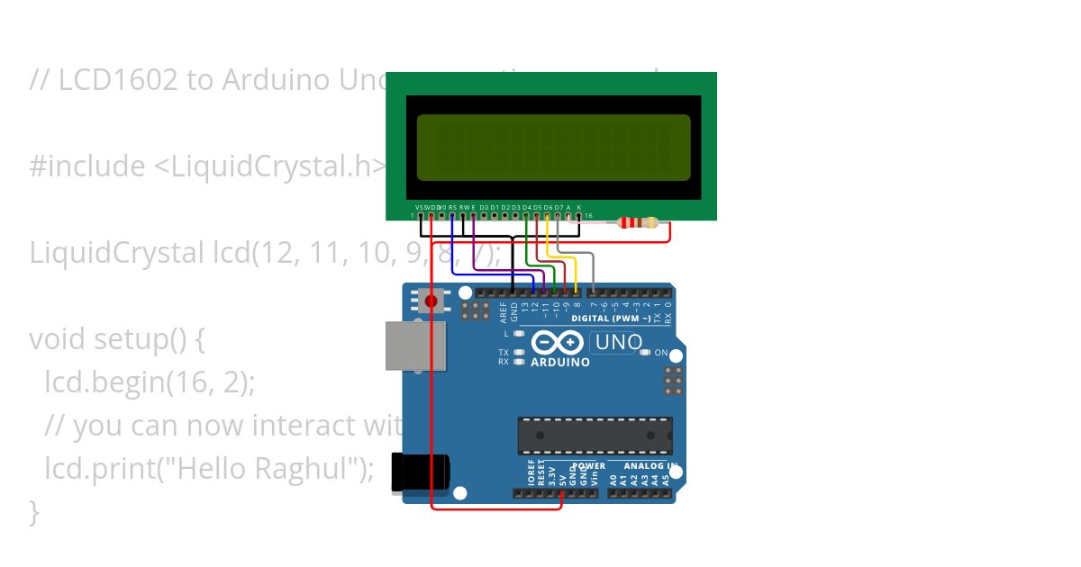 lcd1602.ino simulation