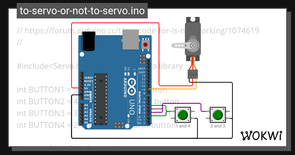 toservoornottoservo.ino Wokwi ESP32, STM32, Arduino Simulator