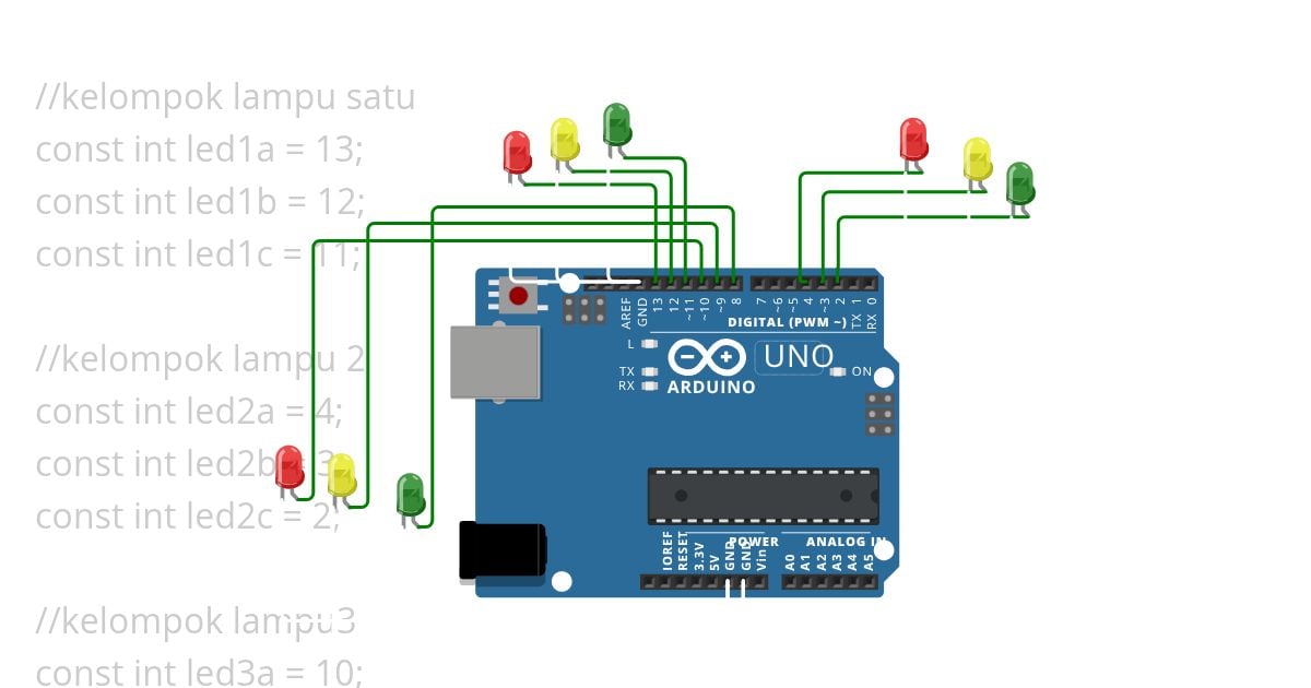 Lampu Lalu Lintas 3 Jalur simulation