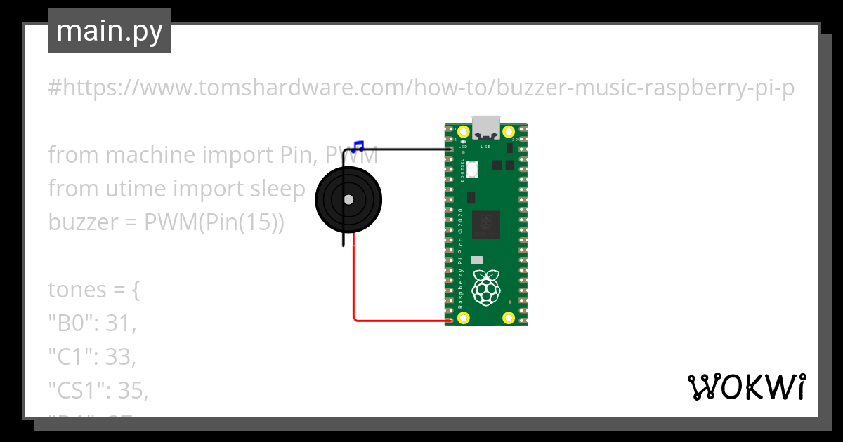 Play Music With Buzzer Wokwi Esp32 Stm32 Arduino Simulator