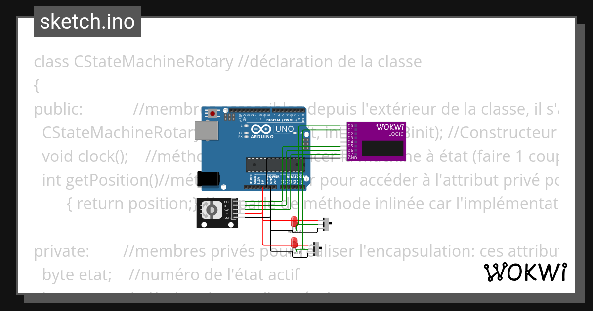 codeur incrémental - Wokwi ESP32, STM32, Arduino Simulator