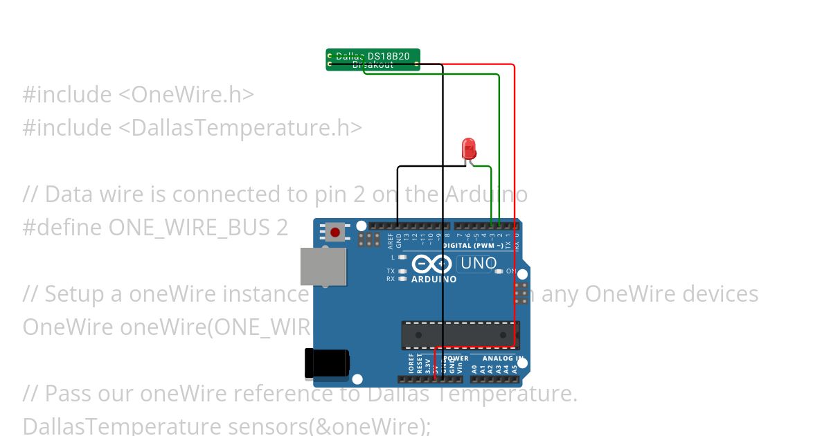 Dallas DS18B20 Example simulation