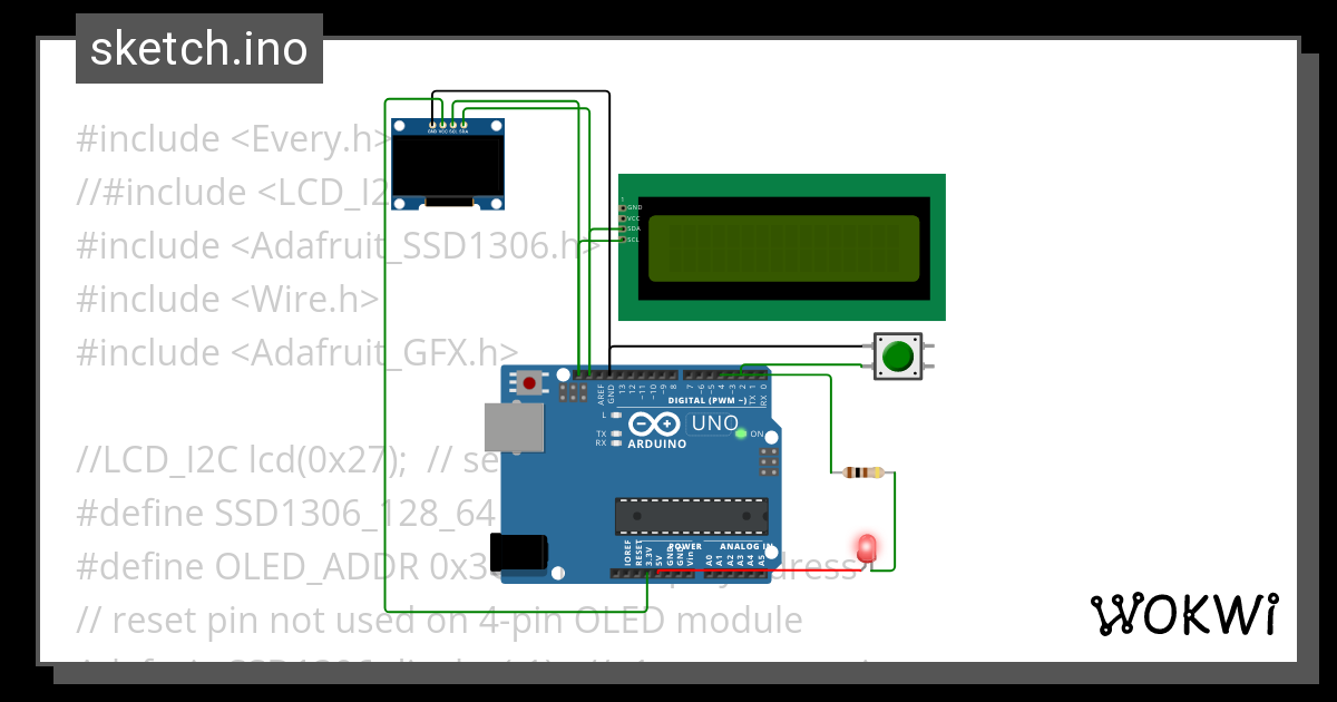 OLED 128 x64 Example copy - Wokwi ESP32, STM32, Arduino Simulator