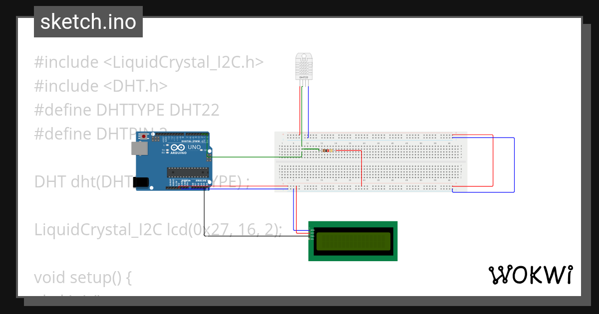 3. dht i lcd i2c - Wokwi ESP32, STM32, Arduino Simulator