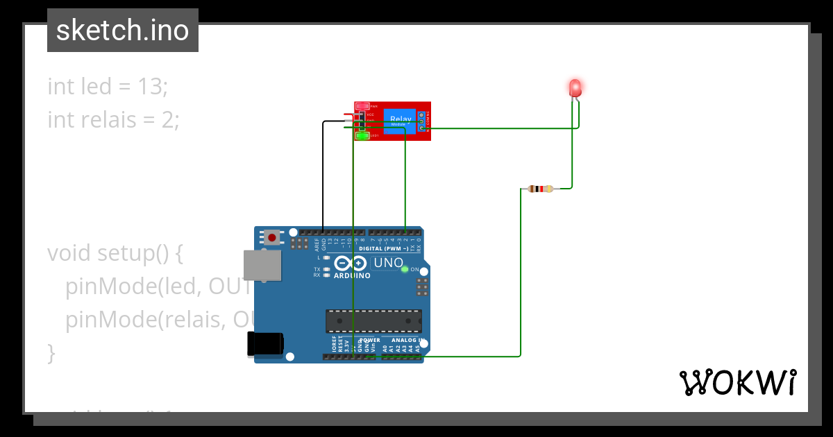 Relais Ino Wokwi ESP32 STM32 Arduino Simulator