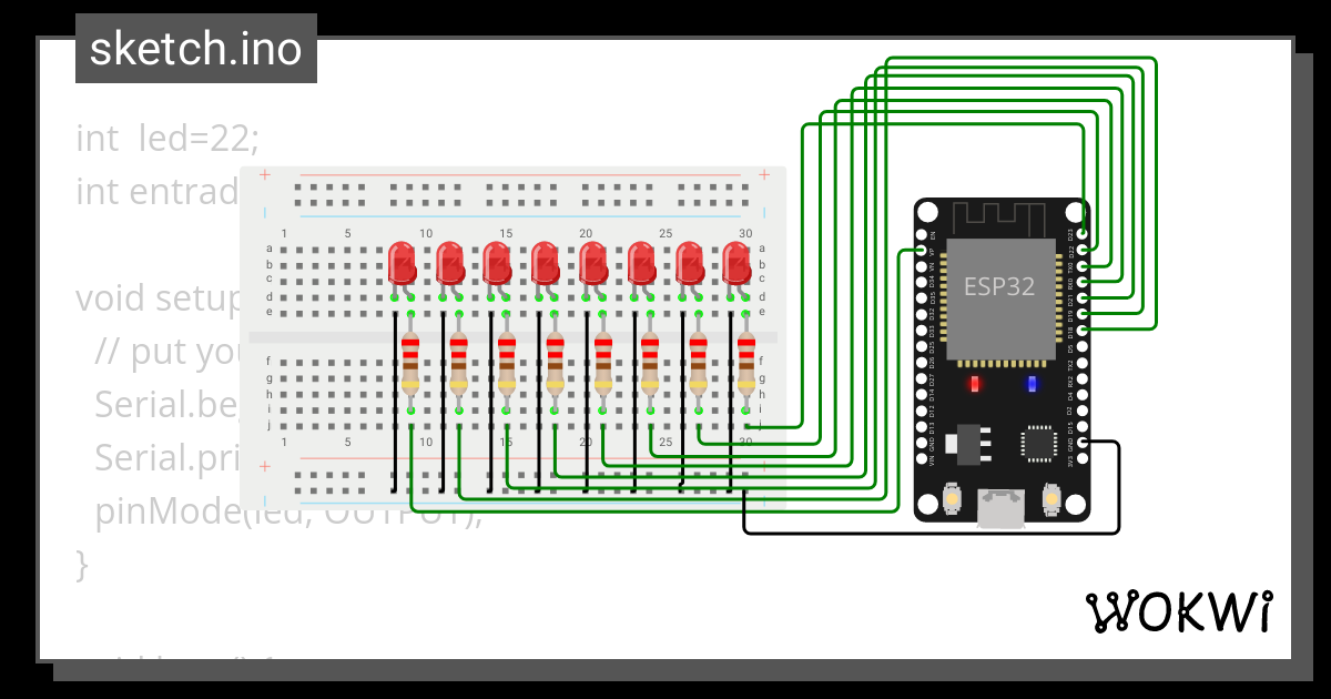 Prende Led Wokwi Esp32 Stm32 Arduino Simulator 6256