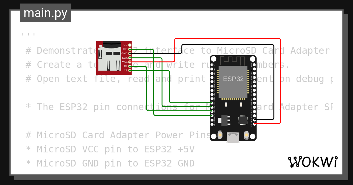 Targeta sd no funciona wokwi esp32 stm32 arduino simulator