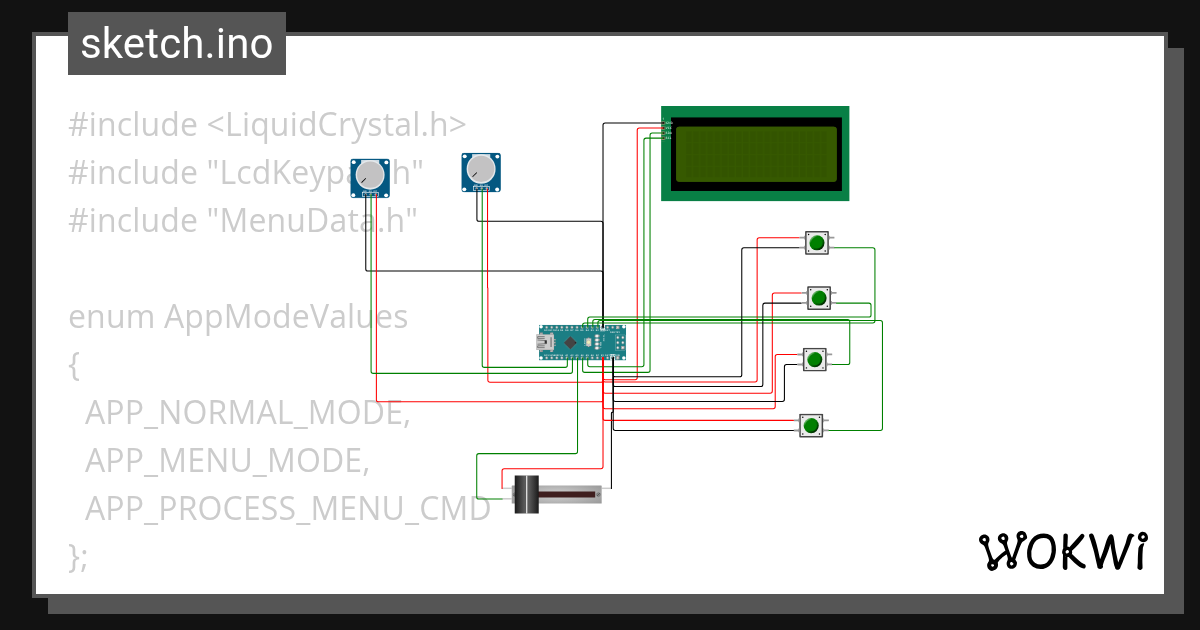 menu progragmma - Wokwi ESP32, STM32, Arduino Simulator